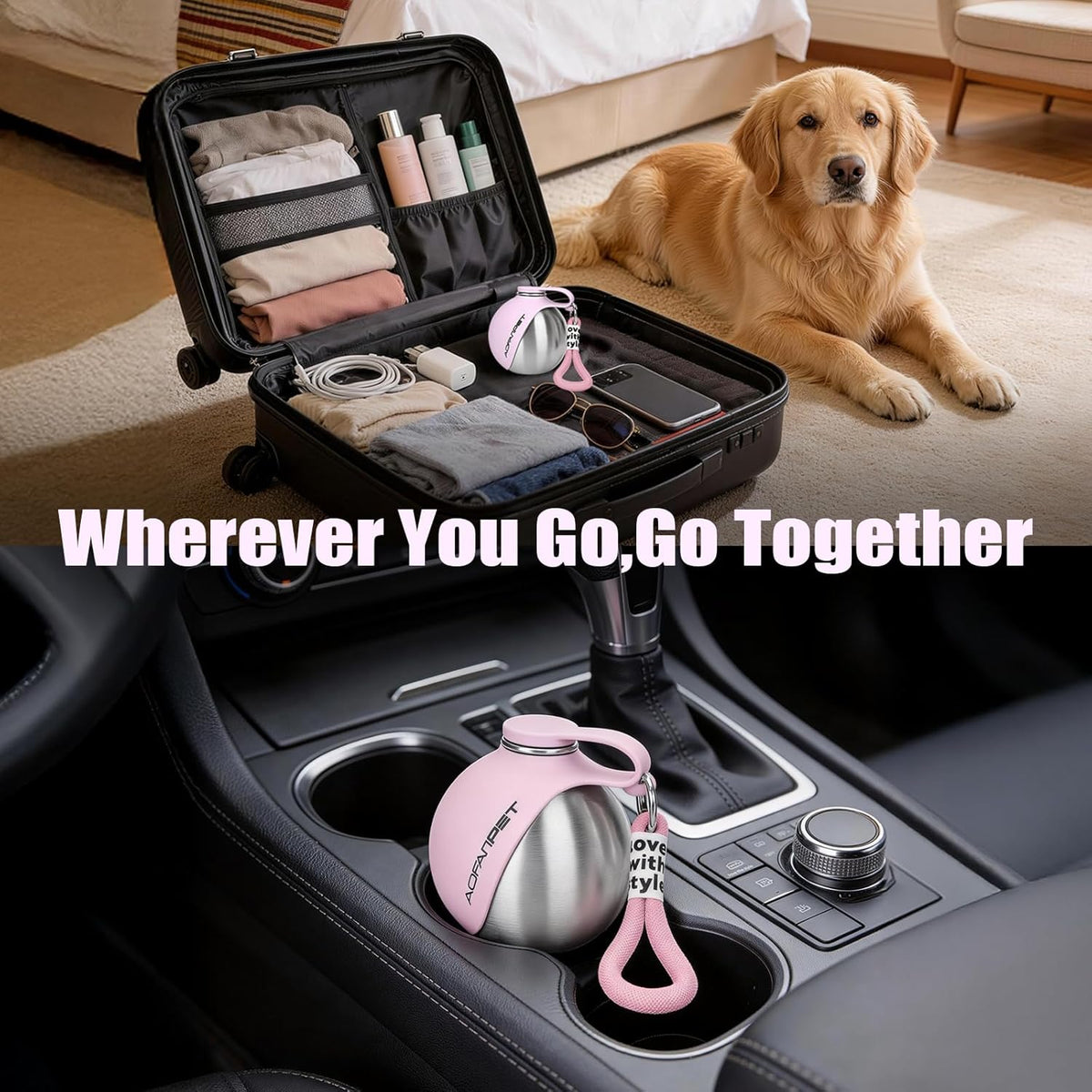 PetPulse™ 2-in-1 Dog Water Bottle & Bowl