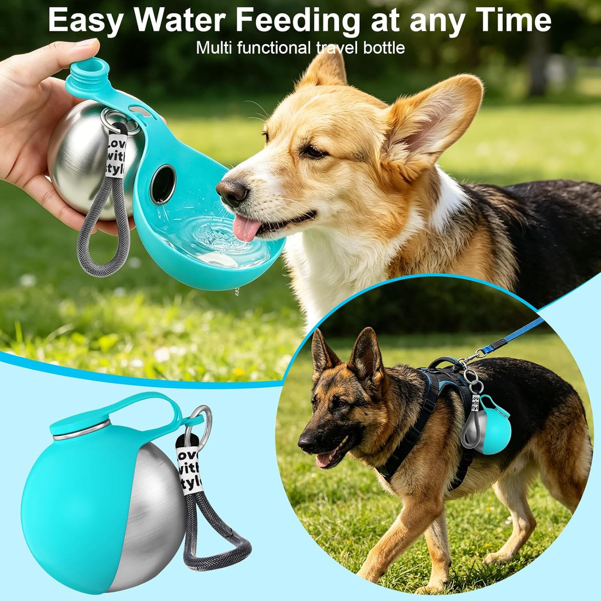 PetPulse™ 2-in-1 Dog Water Bottle & Bowl